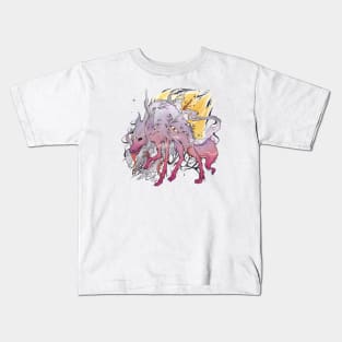 Purple Wolf With Many Eyes Kids T-Shirt